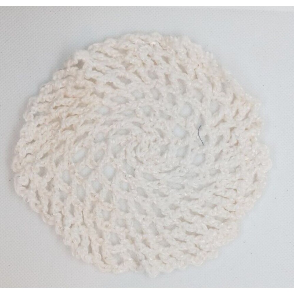 Vintage White Crocheted Lace Cotton Doily 5" Diameter Excellent